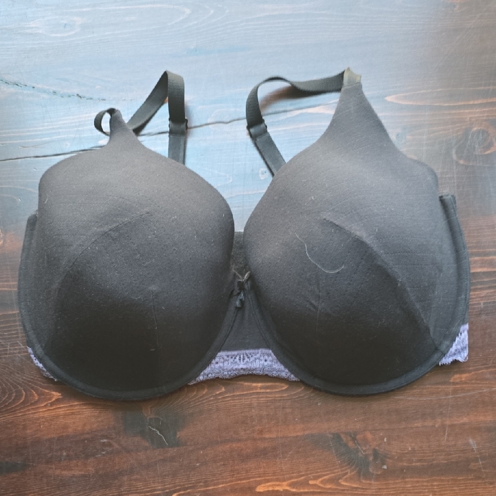 Adore Me Black Contour Bra with Lace Trim - Size 38G